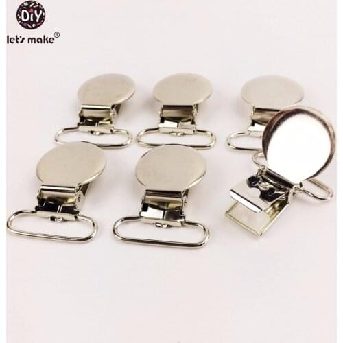Lets make Pacifier Clips Metal 20PCS Pacifier Holder Clips Flat Back Baby Pacifier Clip DIY Material