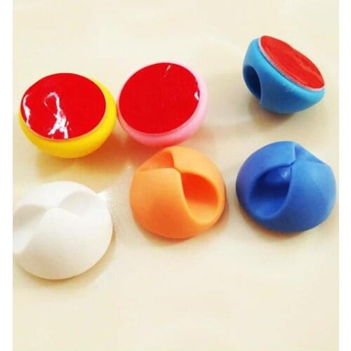 500PCS/lot Random Color Multipurpose Cable Wire Organizer Cable Clip Tidy USB Charger Cord Holder desktop Fixed clamp lin2397