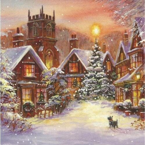 Mosaic diy diamond painting abstract town night landscape diamond embroidery full rhinestone pictures 5d cross stitch kit AA2409