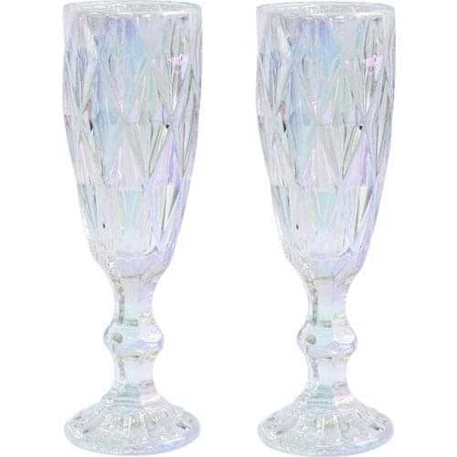 Cups Goblet Wine Glass Cup Champagne Flutes Whiskey Plating Thickening Colorful Glass ice Cream Mug Beer Cup Colorful ins