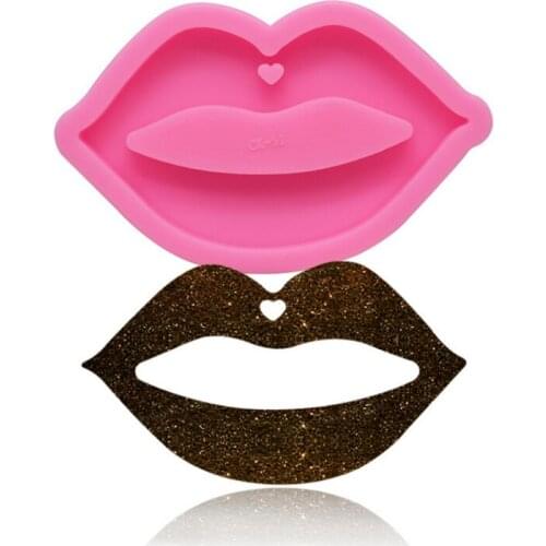Lip Keychain Decor Jewelry Fillings Pendant Silicone Mold DIY Charms Handmade Epoxy Resin Cake Baking Mould Accessory Craft