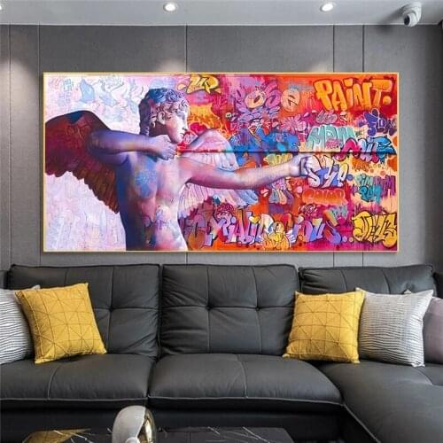 Graffiti Art Love Cupid Vaporwave Posters and Prints Goddess Canvas Paintings Greece Sculpture Picture for Living Room Decor