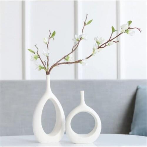 Simple Nordic Ceramic Vase Home Table Decor Flower Pot Garden Desktop Creative Ornament Dried Flower Vase Room Decoration