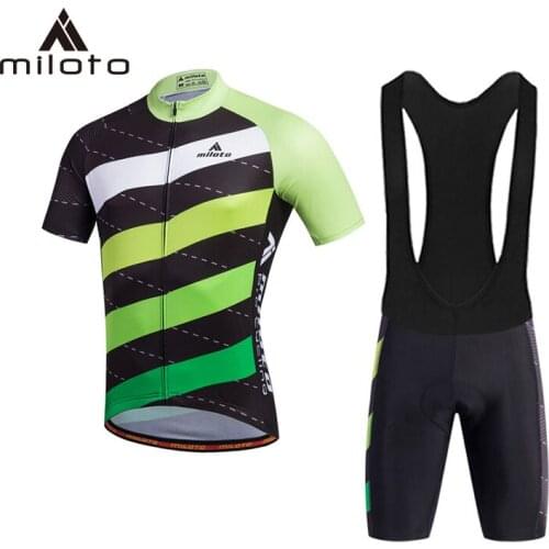 MILOTO Cycling Jersey Set 2019 New Men MTB Road cycling clothing Bike Wear Breathable Bib Shorts Maillot ropa ciclismo hombre
