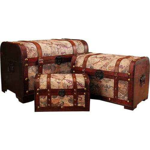 European-Style Retro Storage Box Hand-Made Old Treasure Chest Shooting Props Show Window Decorations Generation