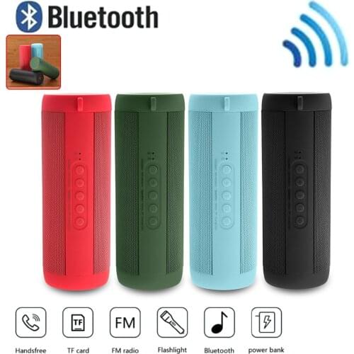 Outdoor Sound T2 Bluetooth Speaker Portable Box Wireless Waterproof LED Column Support TF Card FM Radio Aux Input