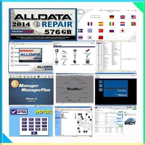 Auto Repair Software Alldata and mit//chell Software 28in1tb hdd harddisk alldata 10.53 Mit/chell OD 2015 software heavytruck