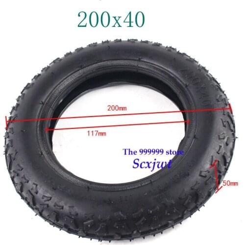 Good Quality Rubber Tire and Wheel Hub 200X40 with A Bent Angle Valve Stem Electric Bicycle Tyre Electric Scooter Motorcycle