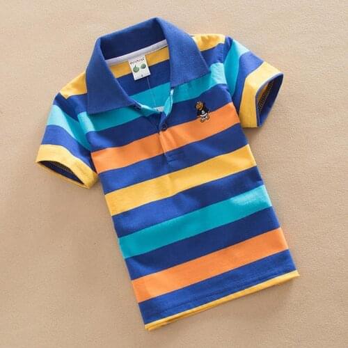 Baby Boy Polo Shirt 2-15 Years Teenagers Summer Kids Clothes Children Tops Short Sleeve Shirts School Fashion Stripes Clothing