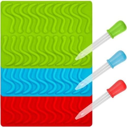 20 Cavity Snakes Worm Gummy Hard Candy Chocolate Silicone Soap Ice Cube Tray Mold Cake Decorating Tools LX1403