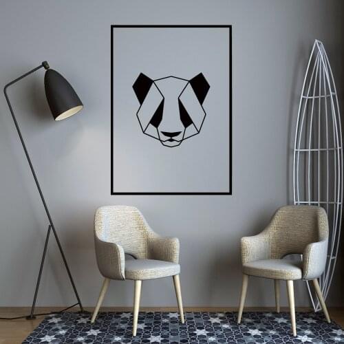 Nordic Geometry Panda Wall Sticker Removable Mural Stickers Vinyl Wallpaper For Living Room Bedroom Office Decoration Art Decal