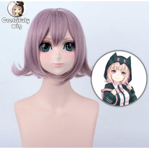Super DanganRonpa 2 Nanami ChiaKi Cosplay Wig Costume Women Synthetic Hair Halloween Party Role Play Wigs Free Shipping