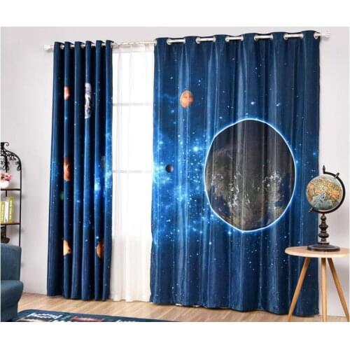 Custom planet pattern curtains bedroom living room shading room kids curtains room curtains