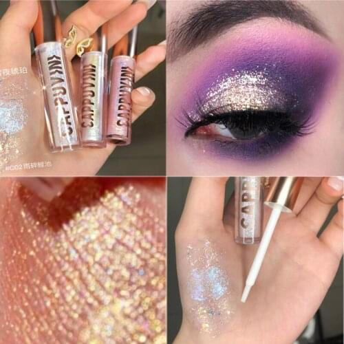 6 Colors Sequin Liquid Eyeshadow Quick-drying Shimmer Glitter Not Easy To Fall Off Eyeliner Waterproof Lasting Party Eye Makeup