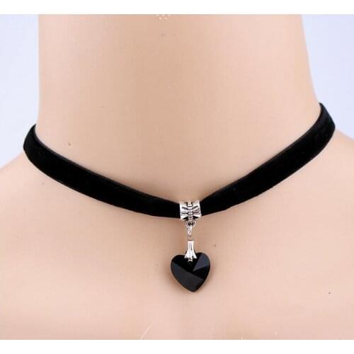 Gold And Black Mixed 90`s Gothic Lace Velvet With Gem Charms Chain Properly Layered Collar Choker Necklace