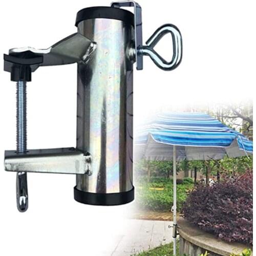 Patio Umbrella Clamp Bench Deck Umbrella Stand Holder Clip Beach Fishing Umbrella Mount Clamp for Balcony Deck