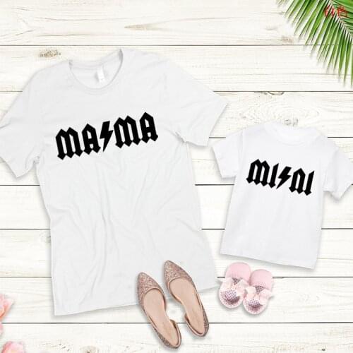 1pcs Mommy and Me Shirts Mama Mini Girl Matching T-Shirts Summer Fashion Mother Daughter TShirt Gift for New Baby Tops Camisetas
