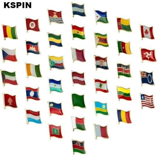 10Pcs Country Flag Badge Flag Brooch National Flag Lapel Pin International Travel Pins Collections