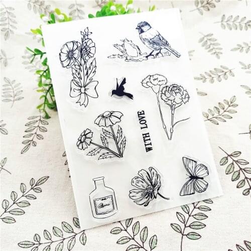 11*16CM Hot sale sparrow Transparent Clear Stamps / Silicone Seals Roller Stamp for DIY scrapbooking photo album/Card Making