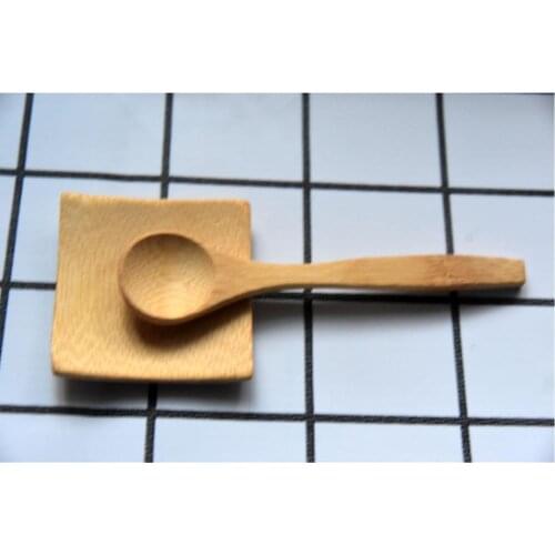 2PCS Eco-friendly Bamboo Spoon Wooden Spoons Small Ladle For Coffee Dessert Honey Jam Personalized Tableware Customized Logo