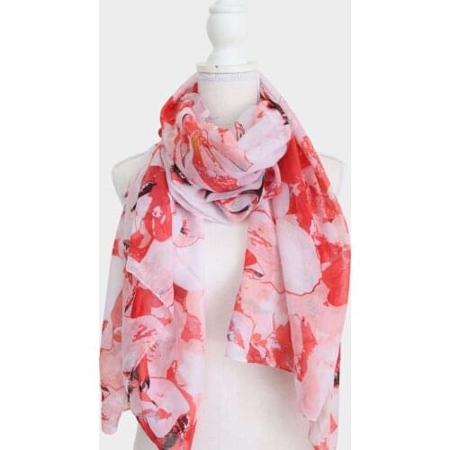 2020 New Ombre Flower Print Scarf Shawls Long Soft Floral Pattern Beach Travel Wrap Hijab Scarves Free Shipping