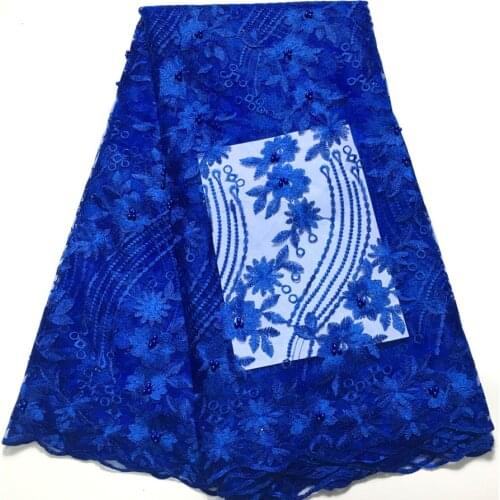 2021 Nigerian Laces Fabric with Bead Lace Fabric 5 Yards, High Quality African Lace Fabric for Dress Sewing clothes M31222 wide