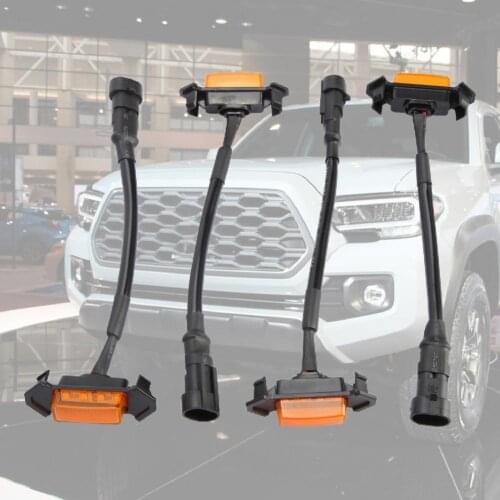 4x LED Front Grille Lamps with Harness Yellow Shell Yellow Beam Grill Lights for Toyota Tacoma TRD PRO 2016 2017 2018 2019 2020