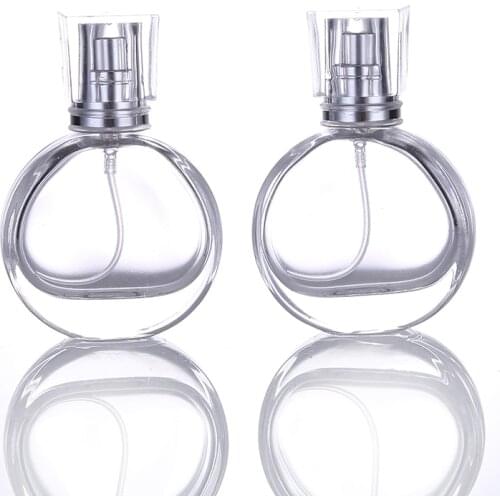 5pcs/lot 25ml Mini Clear Glass Spray Perfume Bottle Portable Travel Refillable Cosmetics Empty Bottle Aluminum Spray Head