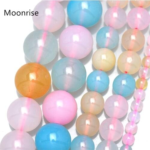 Natural Stone Beads Colorful Morganite Stone Round Loose Beads For Jewelry Making 15inche/Strand Diy Bracelet Necklace HK166