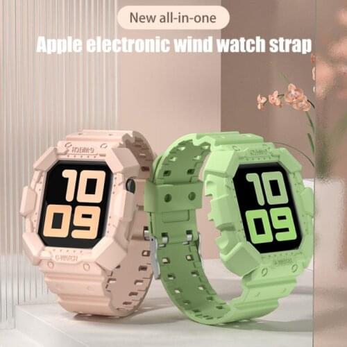 Case Sport Strap For Apple Watch Band Series 3/4/5 Glacier Silicone Transparent For Iwatch SE 6 Strap 38 40 42 44mm Belt Brace