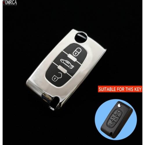 TPU Car Key Cover Case For Peugeot 207 307 308 407 607 807 For Citroen C2 C3 C4 C5 C6 Flip Folding Remote Control Accessories