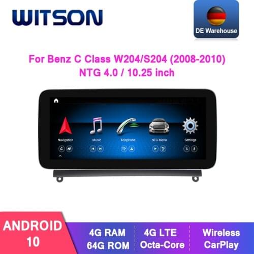 DE STOCK!!! Android10.0 4+64G 4G lte CAR MULTIMEDIA for MERCEDES-BENZ C Class W204/S204 C180 C200 C220 C250 C260 C280 (NTG4.0)