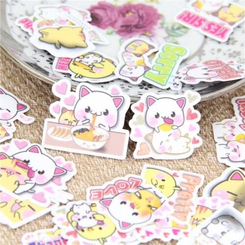 40 Pcs/lot Cat English Situation DIY Decorative paper Sticker Decal For Phone Car Laptop Album diary Backpack Kids Toy Stickers