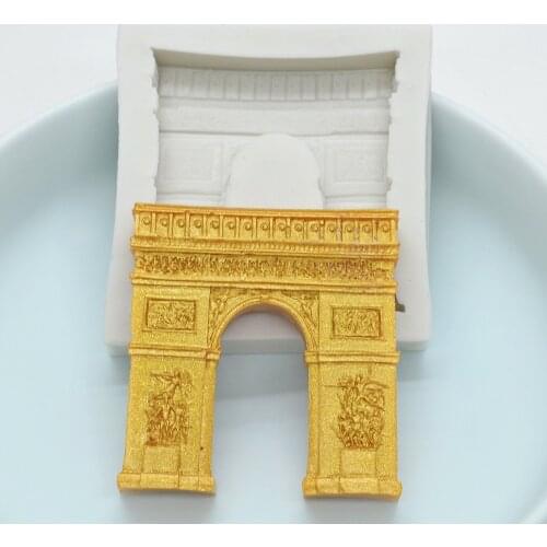 Door Cake Border Silicone Molds Fondant Cake Decorating Tools Triumphal Arch Cupcake Chocolate Mold Baking Accessories M1309