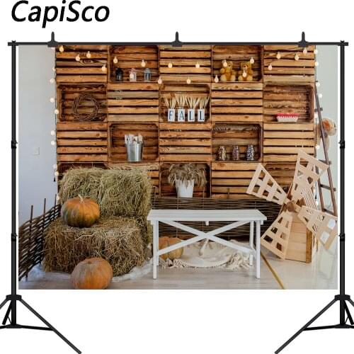 Capisco Fall Thanksgiving Photography Backdrop Harvest Autumn Pumpkins Baby Portrait Party Background Photo Studio Booth Props