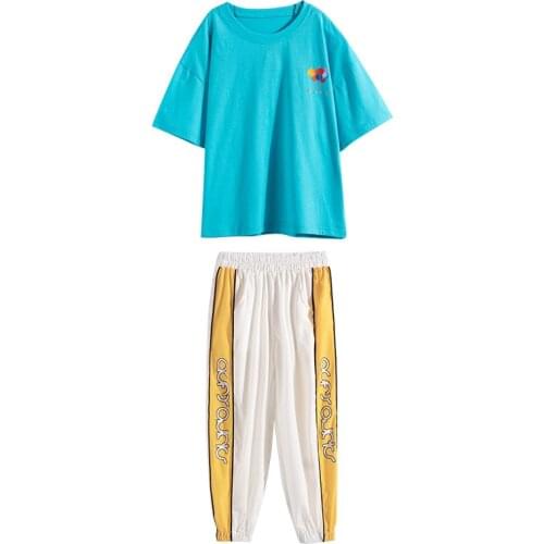 Kids boys summer short-sleeved suit cartoon printed T-shirt + pants 2pcs sets of new big virgin suit