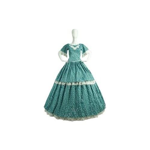 Halloween Women European Medieval Court Fancy Noble Cosplay Costume Carnival Vintage Strapless Long Sleeve Queen Long Dress