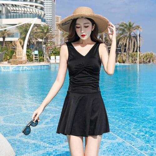 Swimsuit One Piece Conservative Hot Spring Chest Gathered Sexy Slimming Belly-Covering Womens Swimwear 2021 New Bathing Suit
