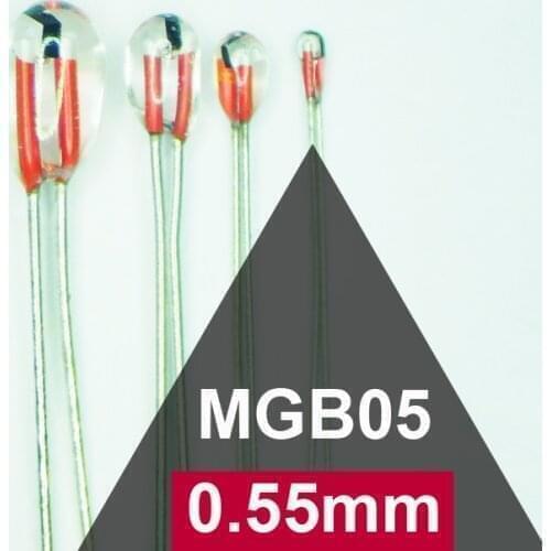 MGB05 0.55mm 100K 104 1% 3950 3975 Smallest Min Glass NTC thermistor temperature sensor probe in Lingee