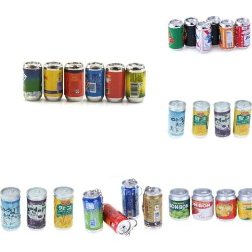 1/3/4/5P/6cs Miniature Toy Doll Food Kitchen Living Room Accessories Canned Beer Fruit/vegetables/drink Cans Dollhouse