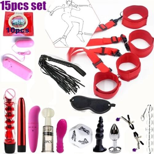 New Sex Toys For Couples Bondage Vibrators Set Nylon Restraint BDSM Slave Vibrator Plug Flirt Games Toys for Women Dildo