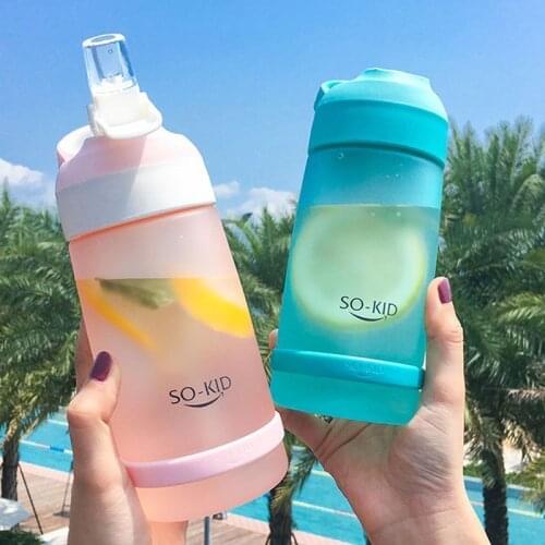 New 550ML Kids Water Cup Creative Cartoon Baby Feeding Cups with Straws Leakproof Water Bottles Outdoor Portable Childrens Cups