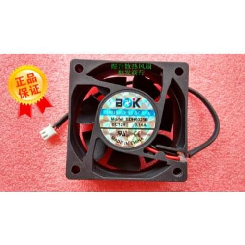 Original BOK 6025 DC12V 0.16A 60*60*25MM BDH6025B 2 wire axis fan