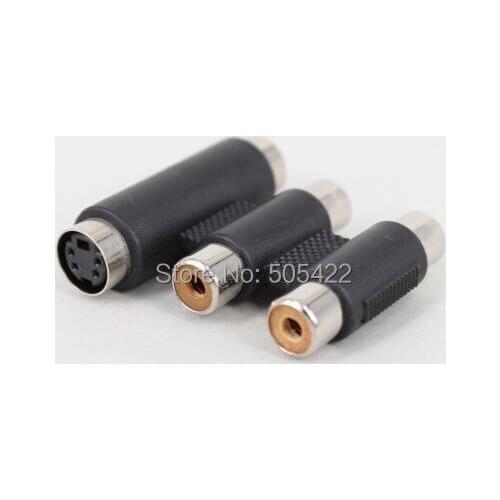 Female to Female 2 RCA S video S-VHS female Jacks Joiner Coupler Adapter Connector