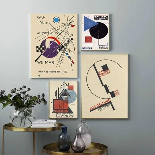 Posters and Prints Bauhaus Ausstellung 1923 Weimer Exhibition Poster Wall Art Picture Canvas Painting for Room Home Decor