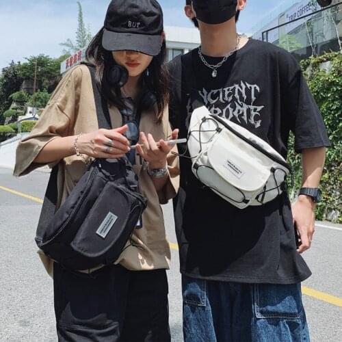 Casual Canvas Waist Bag Unisex Waterproof Travel Phone Pouch Large Capacity Crossbody Bags Men Chest Bag Hip Fanny Pack