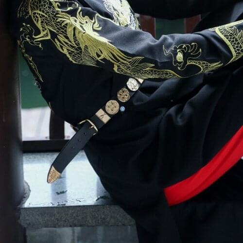 2021 chinese hanfu belt metal rivet cowboy punk belt genuine leather belts for men vintage strap ceinture homme male strap