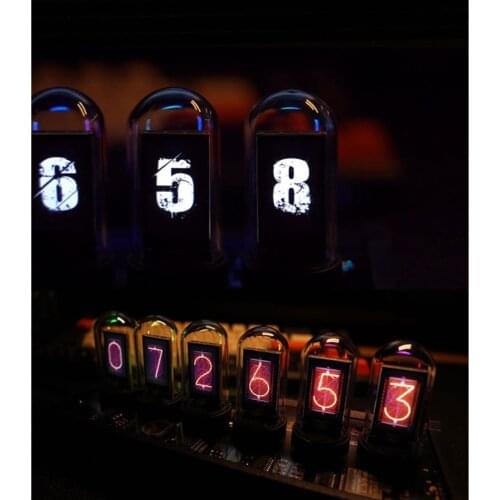 Retro Glows Analog Nixie Tube Elekstube Clock Desktop Creative Ornaments Gift for Family Friends or Partner for Birthday