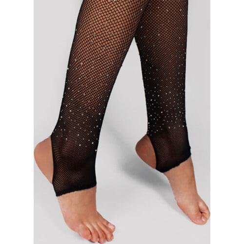 2019Sexy Woman Rhinestone Stirrup Fishnet Tights Diamond Glitter Pantyhose Glisten Fishing net Stockings Nylon Womens underwear