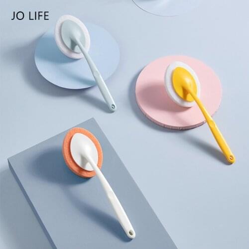 JO LIFE Long Handle Cleaning Brush Bathtub Toilet Sink Cleaning Tool Sponge Brush Bathroom Accessories